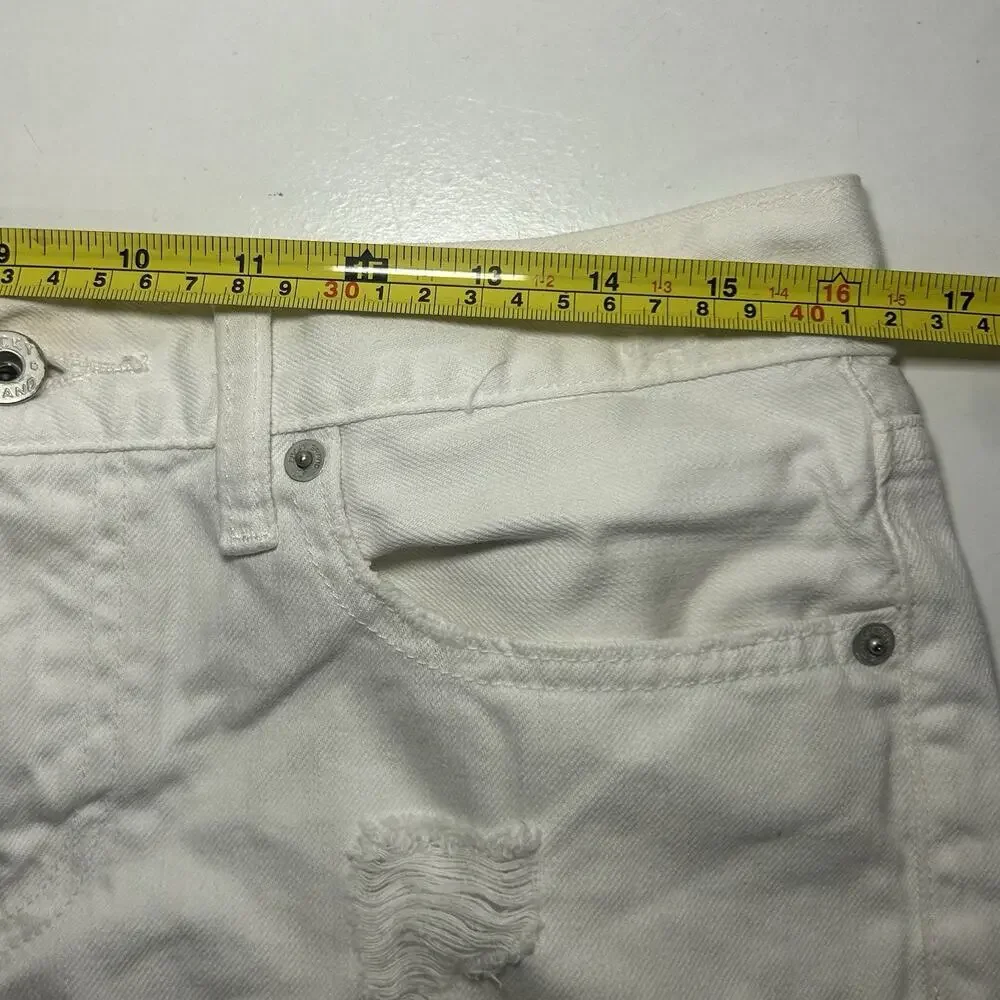 Lucky Brand Cut Off White Denim Shorts Size 6 Relaxed Raw Hem Women - Picture 8 of 10